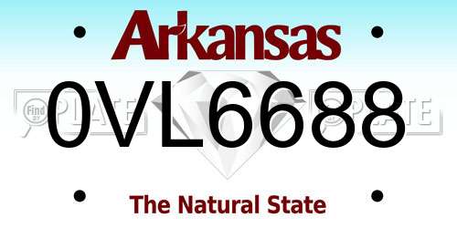 0VL6688 Arkansas License Plate