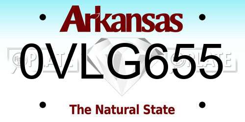 0VLG655 Arkansas License Plate