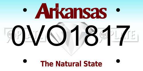 0VO1817 Arkansas License Plate