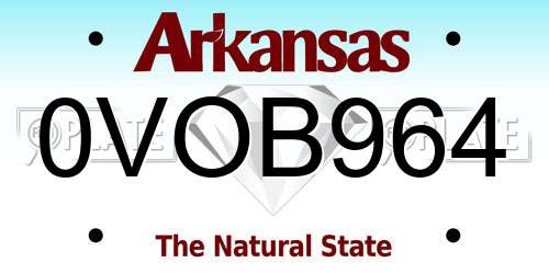 0VOB964 Arkansas License Plate