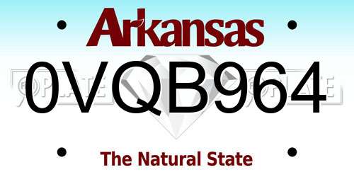 0VQB964 Arkansas License Plate