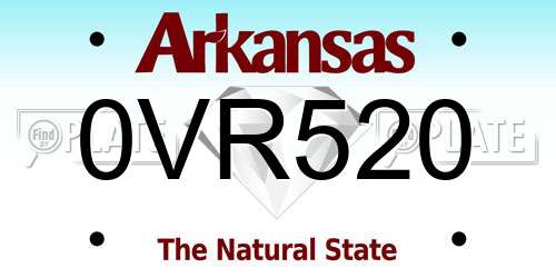 0VR520 Arkansas License Plate