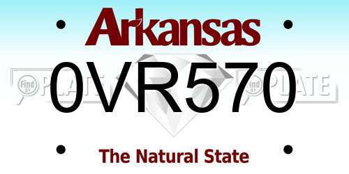 0VR570 Arkansas License Plate