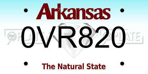 0VR820 Arkansas License Plate