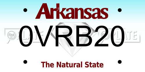 0VRB20 Arkansas License Plate