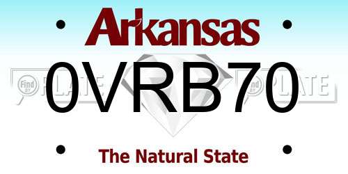 0VRB70 Arkansas License Plate