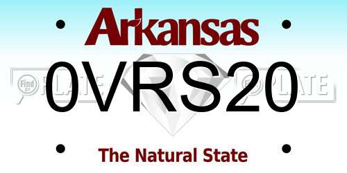 0VRS20 Arkansas License Plate