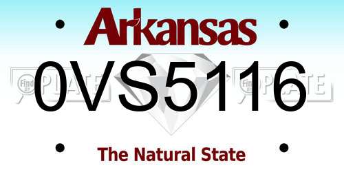 0VS5116 Arkansas License Plate