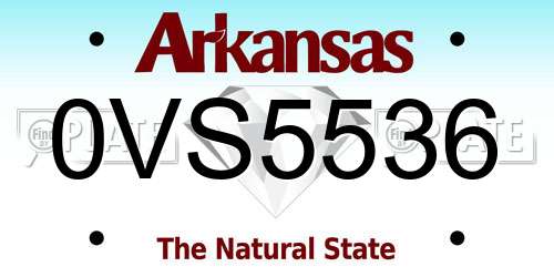 0VS5536 Arkansas License Plate