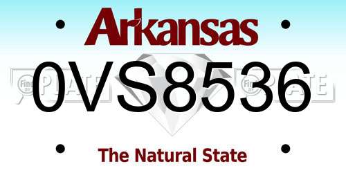 0VS8536 Arkansas License Plate