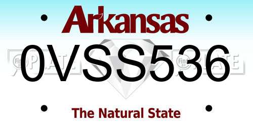 0VSS536 Arkansas License Plate