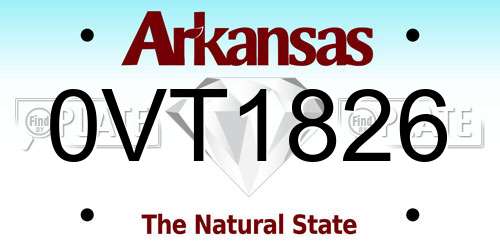 0VT1826 Arkansas License Plate