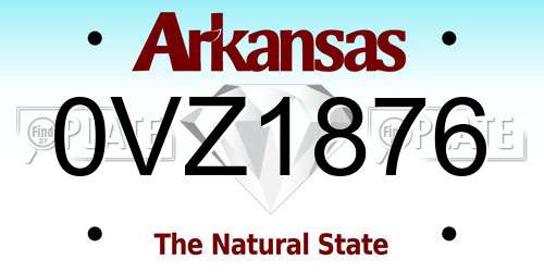 0VZ1876 Arkansas License Plate
