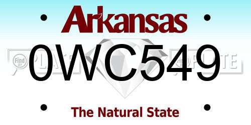 0WC549 Arkansas License Plate