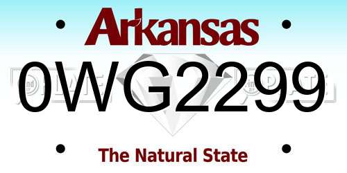 0WG2299 Arkansas License Plate