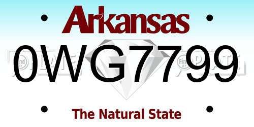 0WG7799 Arkansas License Plate