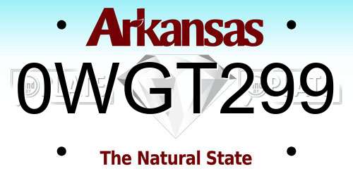 0WGT299 Arkansas License Plate