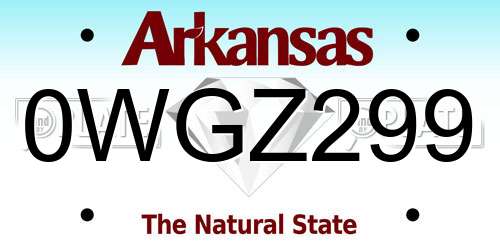 0WGZ299 Arkansas License Plate