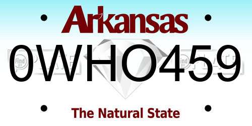 0WHO459 Arkansas License Plate