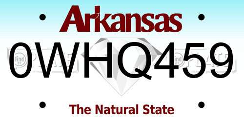 0WHQ459 Arkansas License Plate