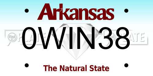 0WIN38 Arkansas License Plate