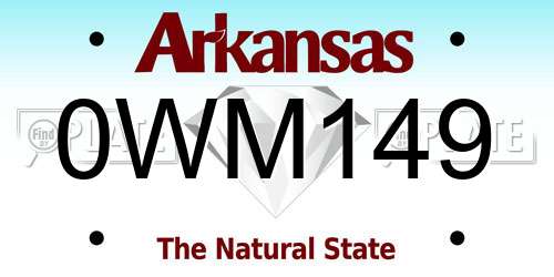 0WM149 Arkansas License Plate