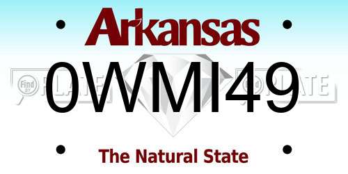 0WMI49 Arkansas License Plate