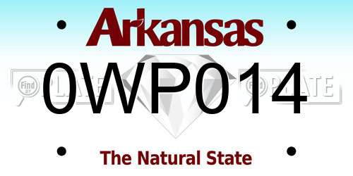 0WP014 Arkansas License Plate