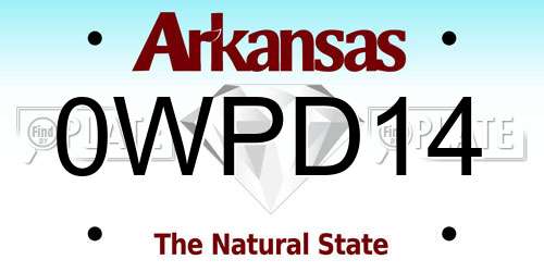 0WPD14 Arkansas License Plate