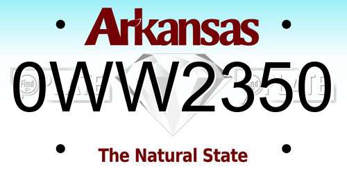 0WW2350 Arkansas License Plate