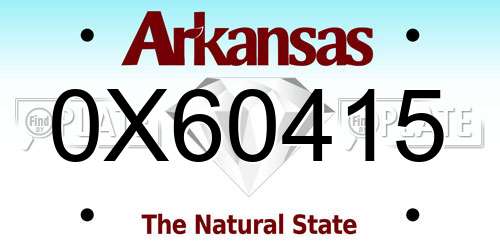 0X60415 Arkansas License Plate