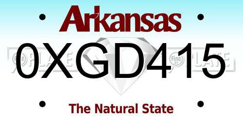 0XGD415 Arkansas License Plate