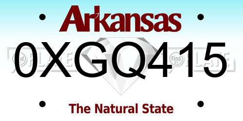 0XGQ415 Arkansas License Plate
