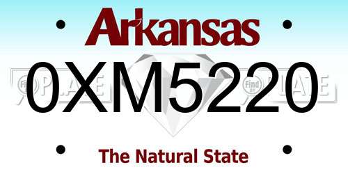 0XM5220 Arkansas License Plate