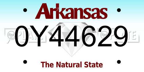 0Y44629 Arkansas License Plate