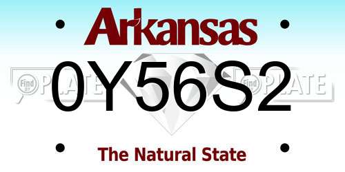 0Y56S2 Arkansas License Plate