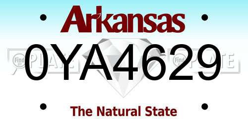 0YA4629 Arkansas License Plate