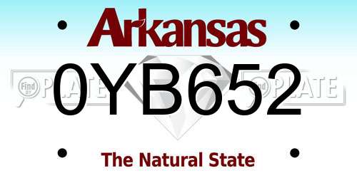 0YB652 Arkansas License Plate