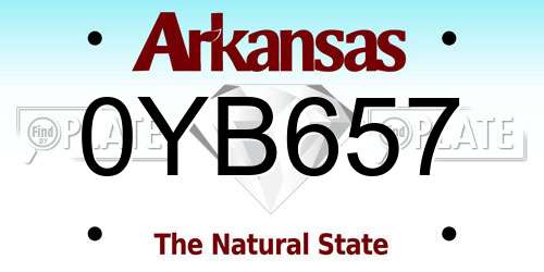 0YB657 Arkansas License Plate