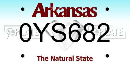 0YS682 Arkansas License Plate