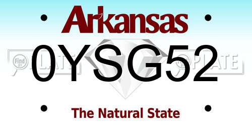 0YSG52 Arkansas License Plate