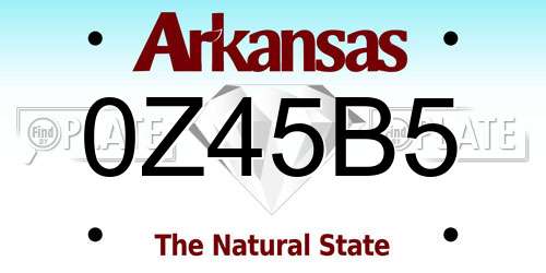 0Z45B5 Arkansas License Plate
