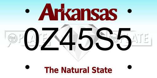 0Z45S5 Arkansas License Plate