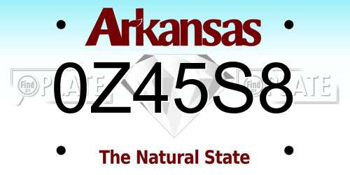 0Z45S8 Arkansas License Plate