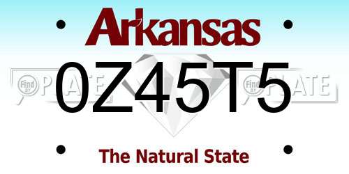 0Z45T5 Arkansas License Plate