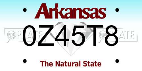 0Z45T8 Arkansas License Plate