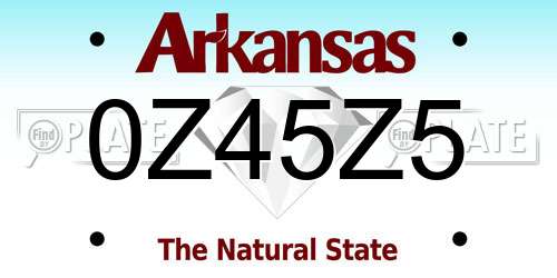 0Z45Z5 Arkansas License Plate