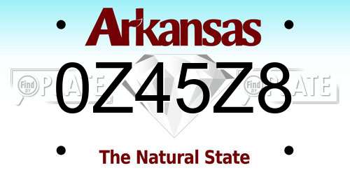 0Z45Z8 Arkansas License Plate