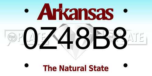 0Z48B8 Arkansas License Plate