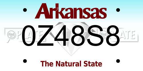 0Z48S8 Arkansas License Plate